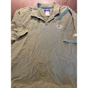 Reebok‎ Green Bay Packers NFL Polo Shirt Men's Large Green Short Sleeve